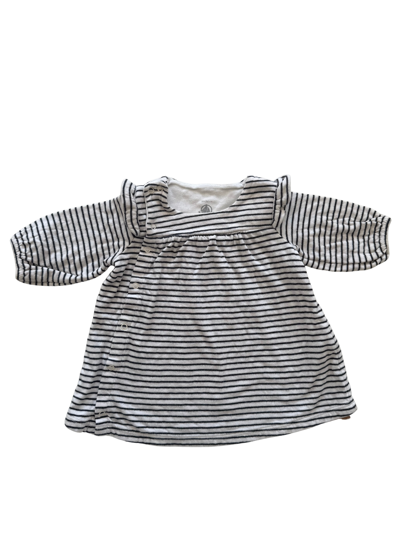 PETIT BATEAU Kleid blau weiß gestreift 56/62