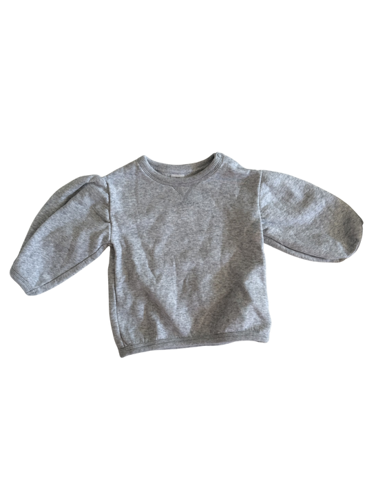 H&M Sweatshirt grau Puffärmel 74