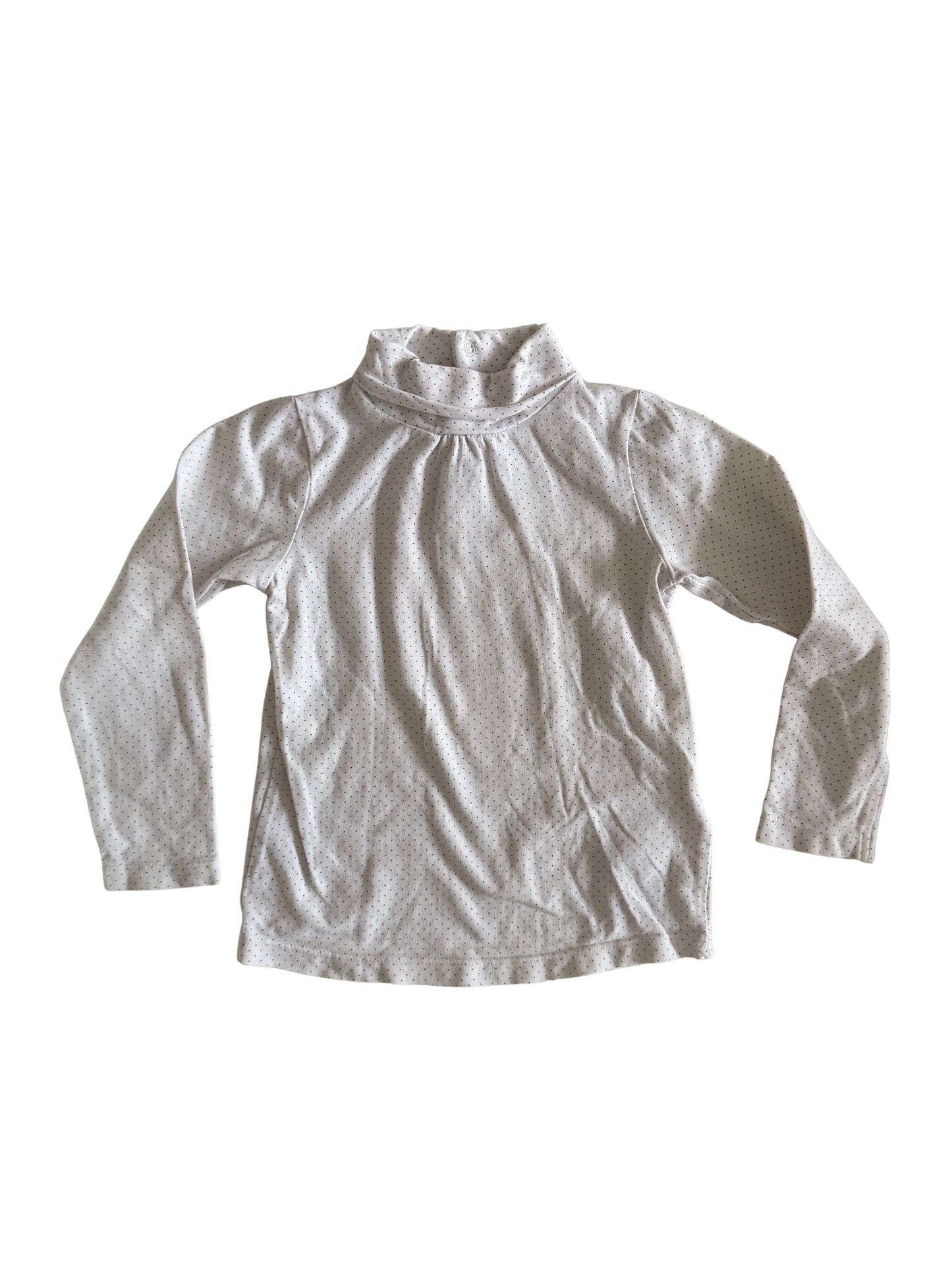 JACADI Longsleeve Rollkragen weiß Pünktchen 104