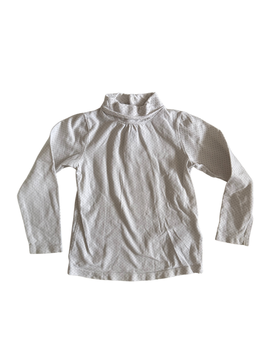 JACADI Longsleeve Rollkragen weiß Pünktchen 104