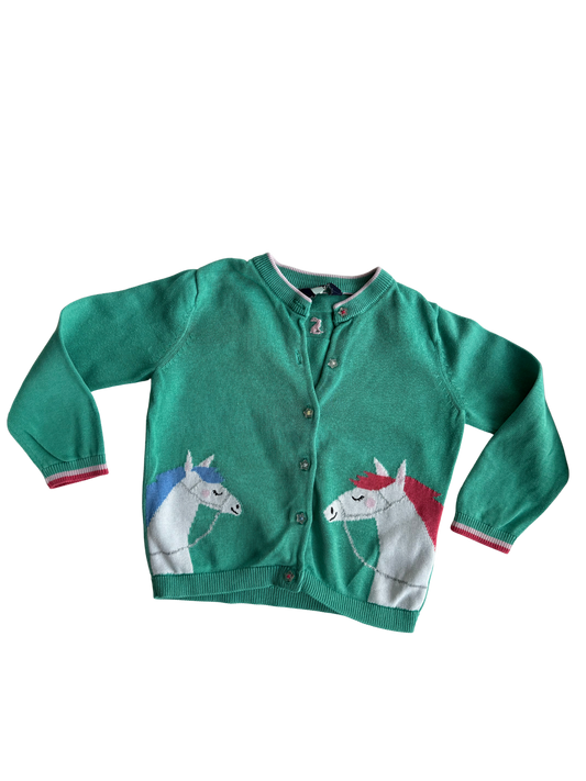 JOULES Strickjacke Pferde grün türkis 98