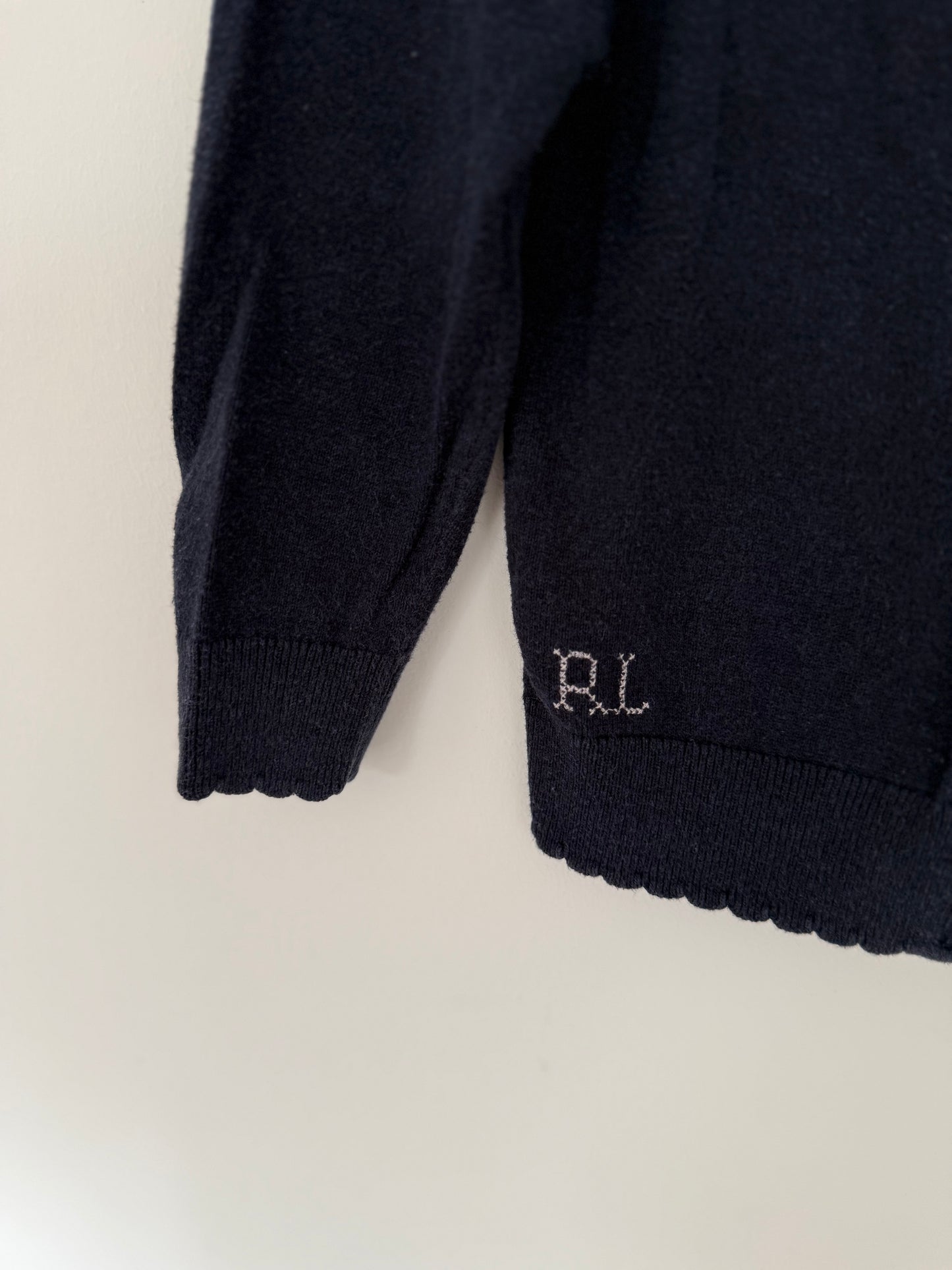 RALPH LAUREN Strickjacke Blümchen dunkelblau 92