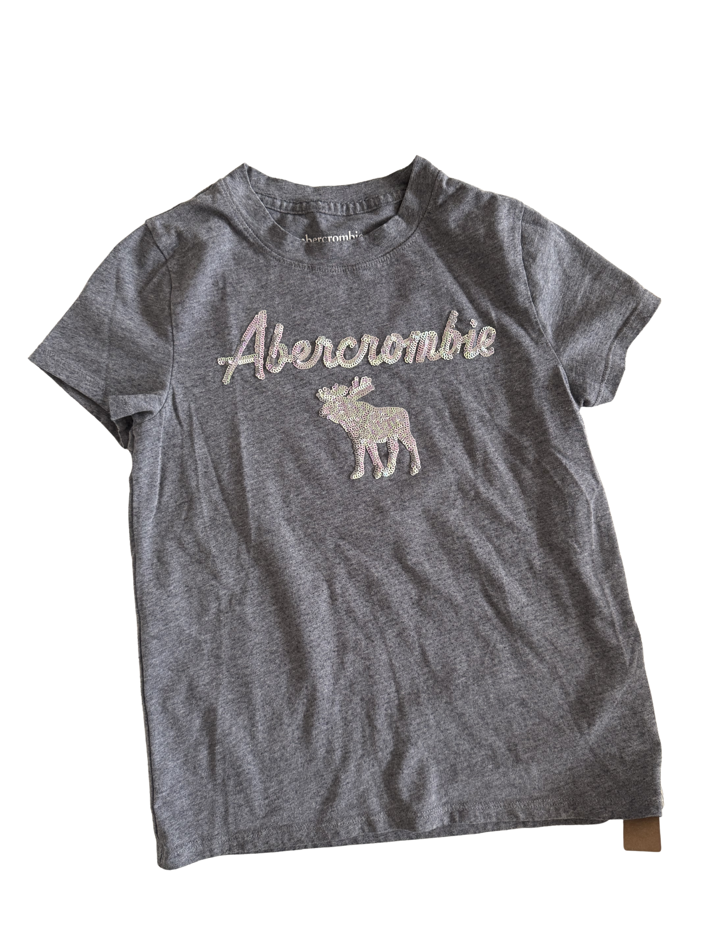 ABERCROMBIE T-Shirt Pailletten rosa grau 122/128