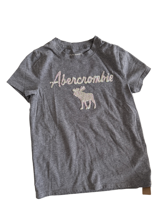 ABERCROMBIE T-Shirt Pailletten rosa grau 122/128