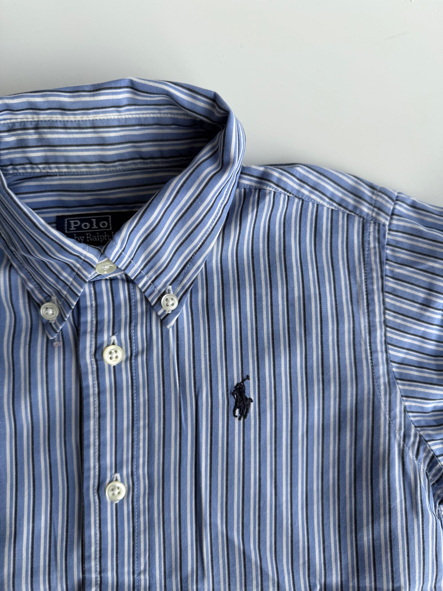RALPH LAUREN Hemd blau weiß Streifen 98