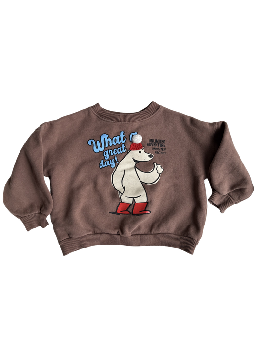ZARA Sweatshirt braun Eisbär 92/98