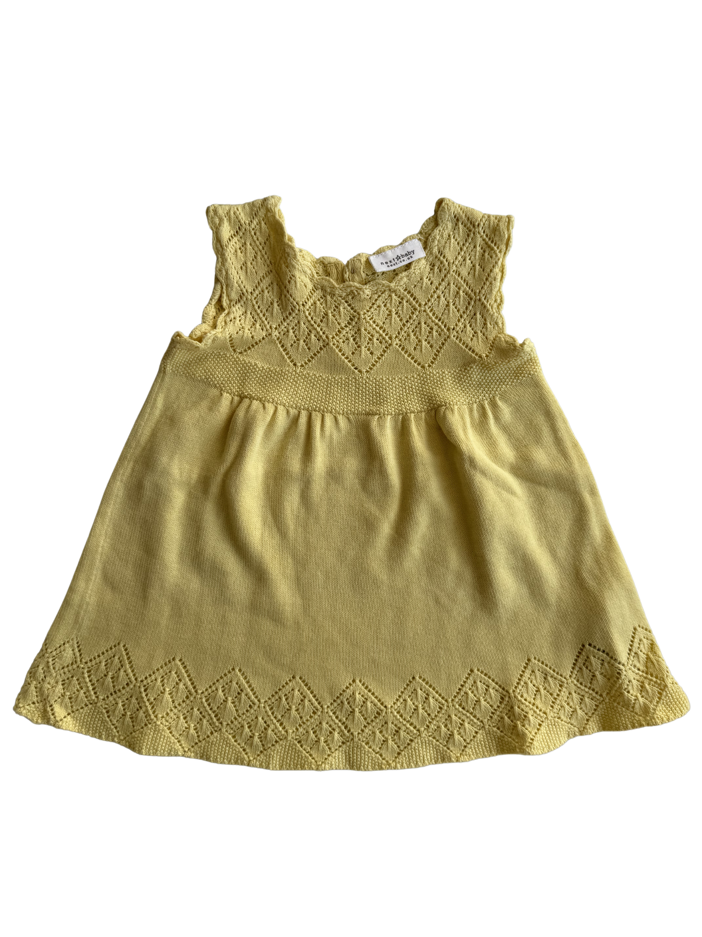 NEXT Kleid Strick gelb 62/68