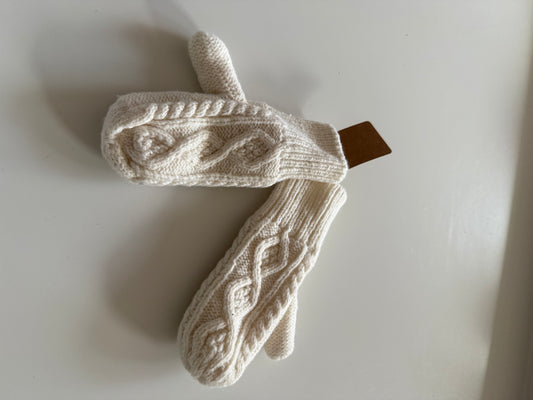 H&M Handschuhe Fäustlinge cremeweiß 86/92