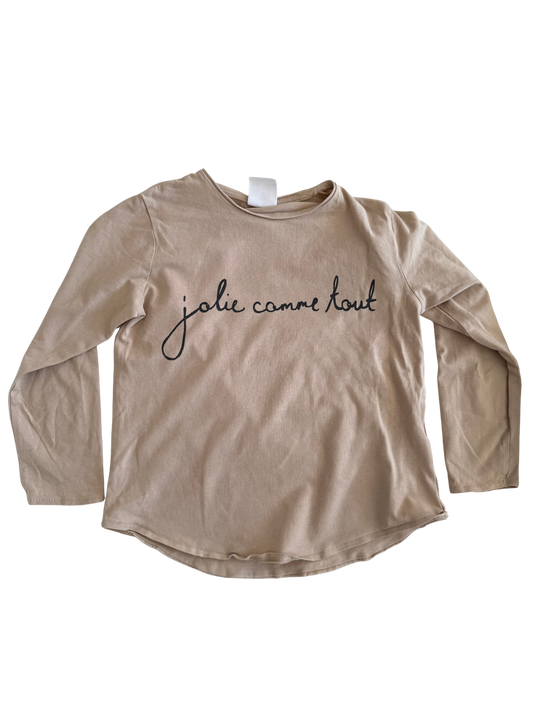 ZARA Langarmshirt beige 116