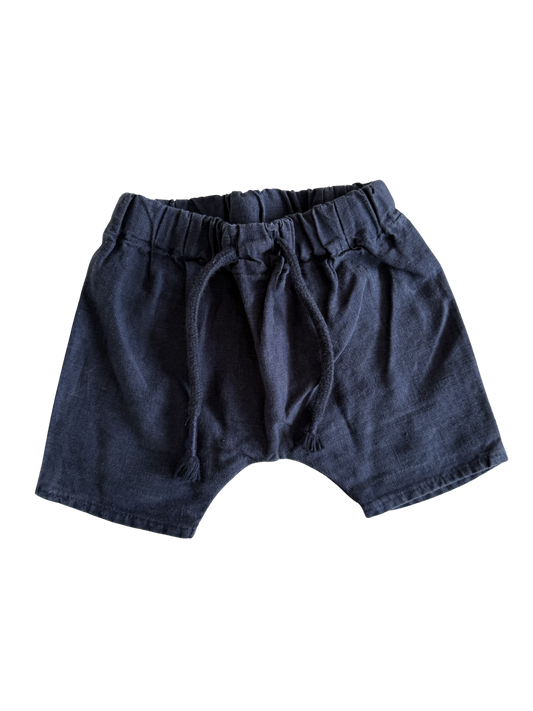 LEEVJE Shorts kurze Hose Leinen dunkelblau 62/68