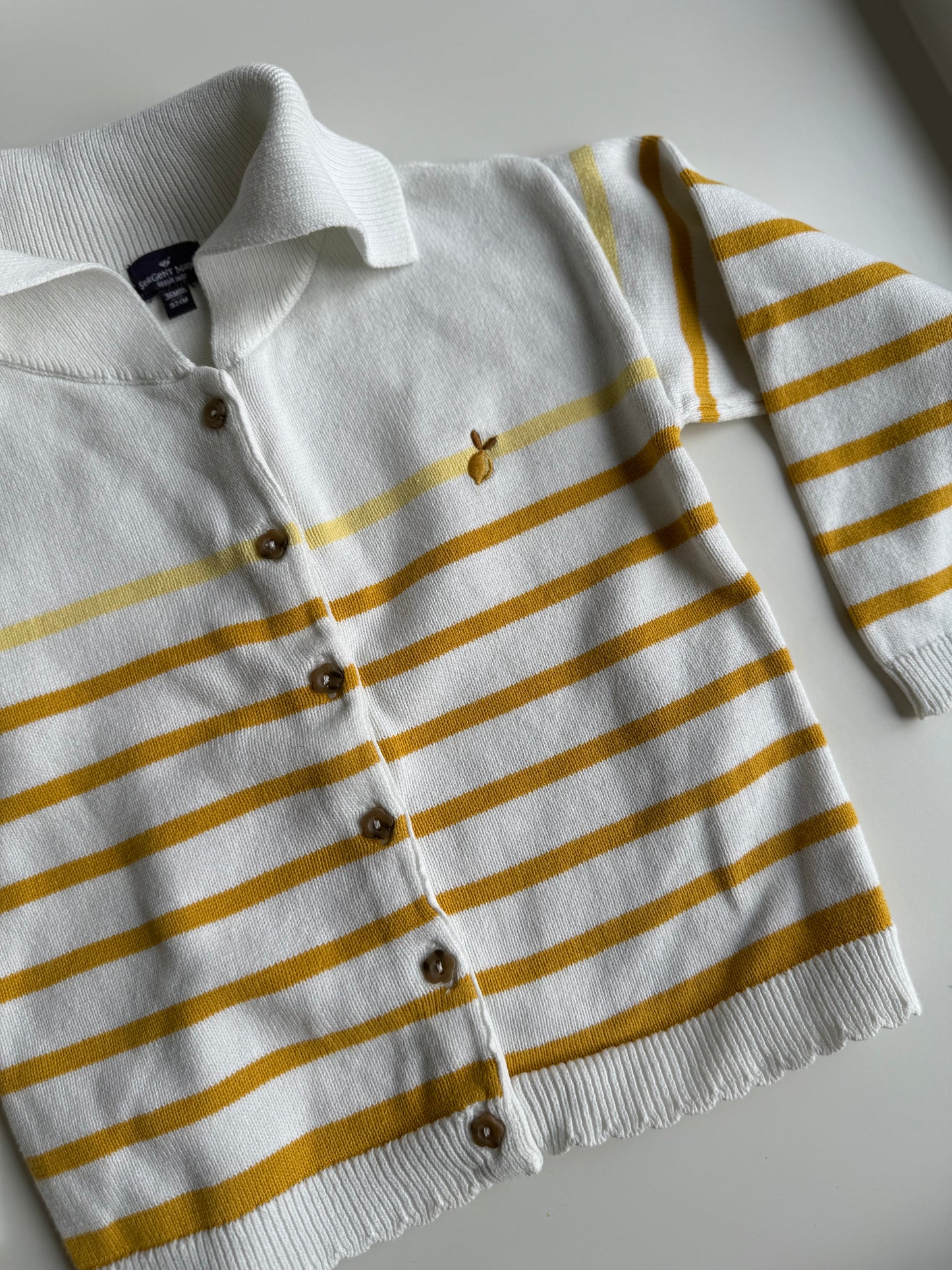 SERGENT MAJOR Strickjacke Streifen weiß gelb 92