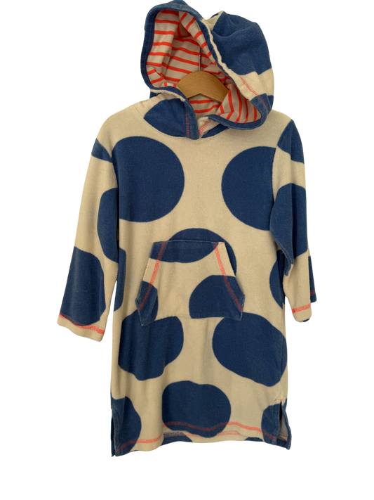MINI BODEN Frottee Poncho Bademantel blau weiß 104