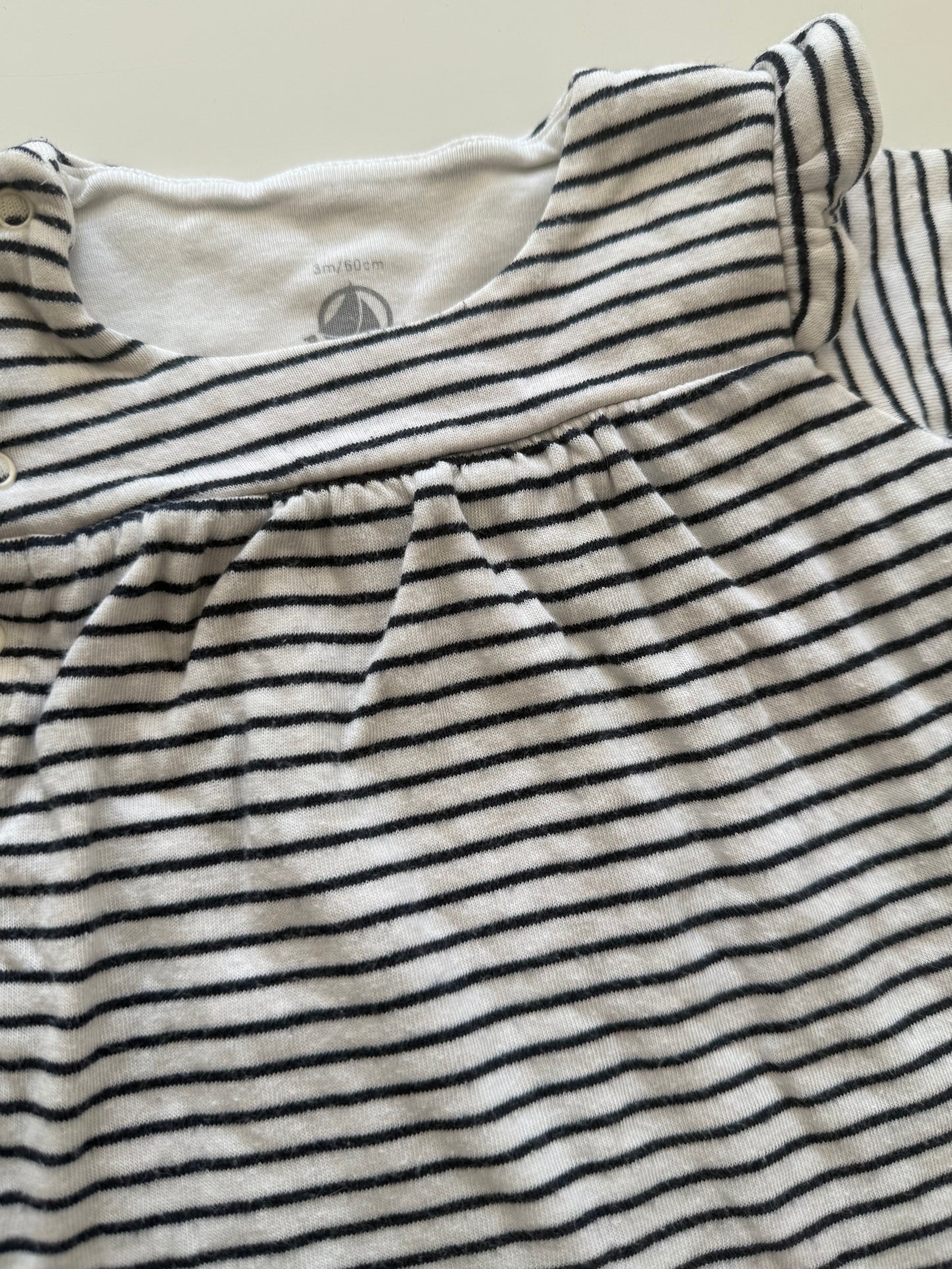 PETIT BATEAU Kleid blau weiß gestreift 56/62