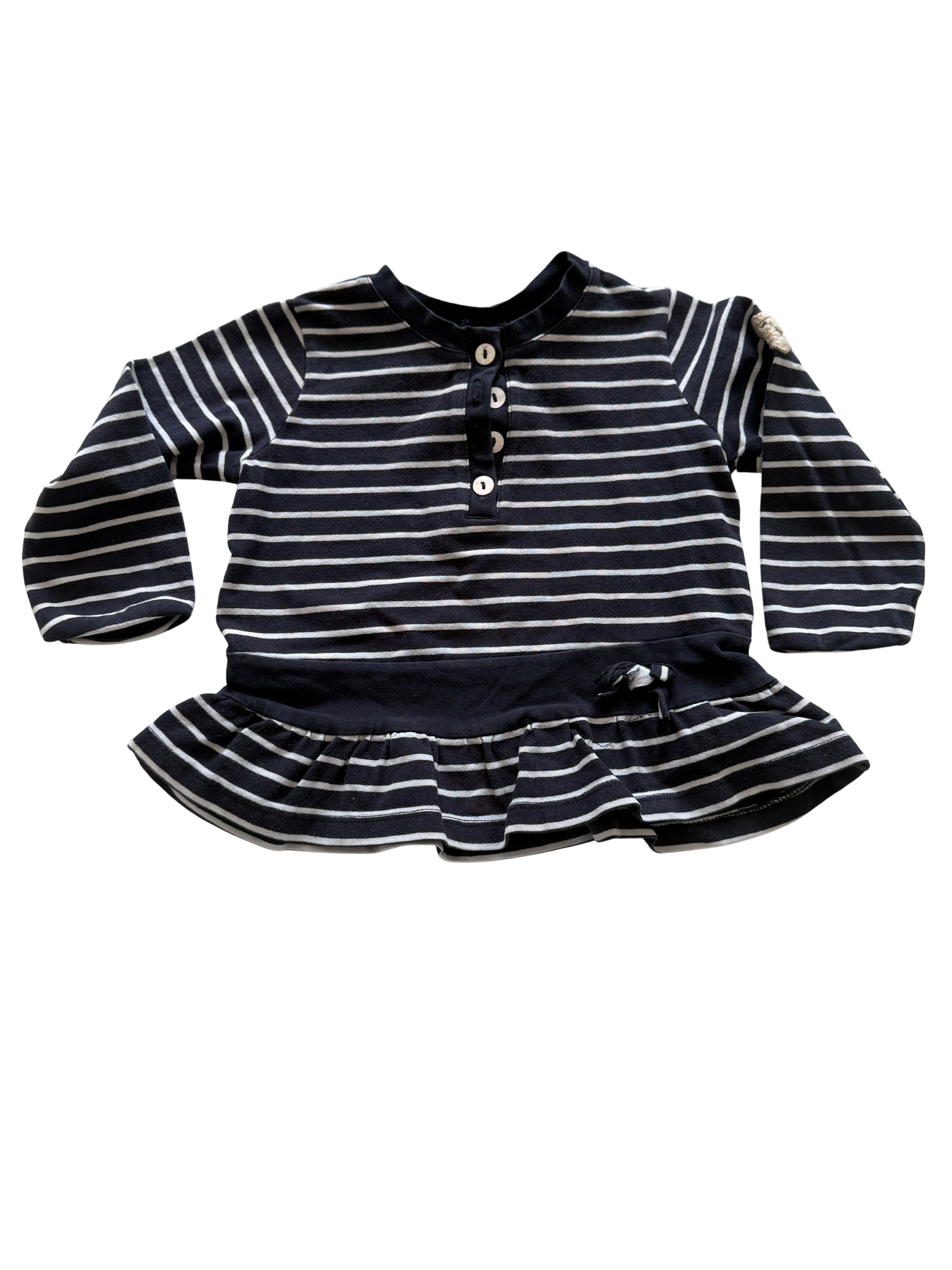 STEIFF Langarmshirt Blau weiß gestreift 86