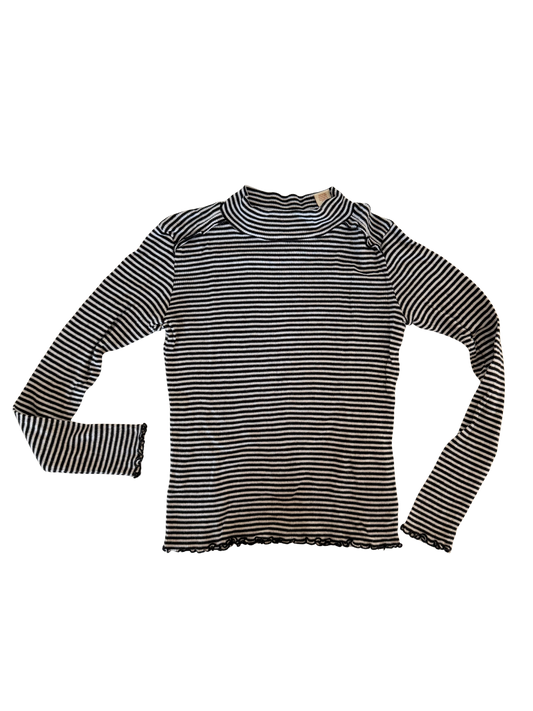 SCOTCH & SODA Langarmshirt Ripp schwarz weiß 140