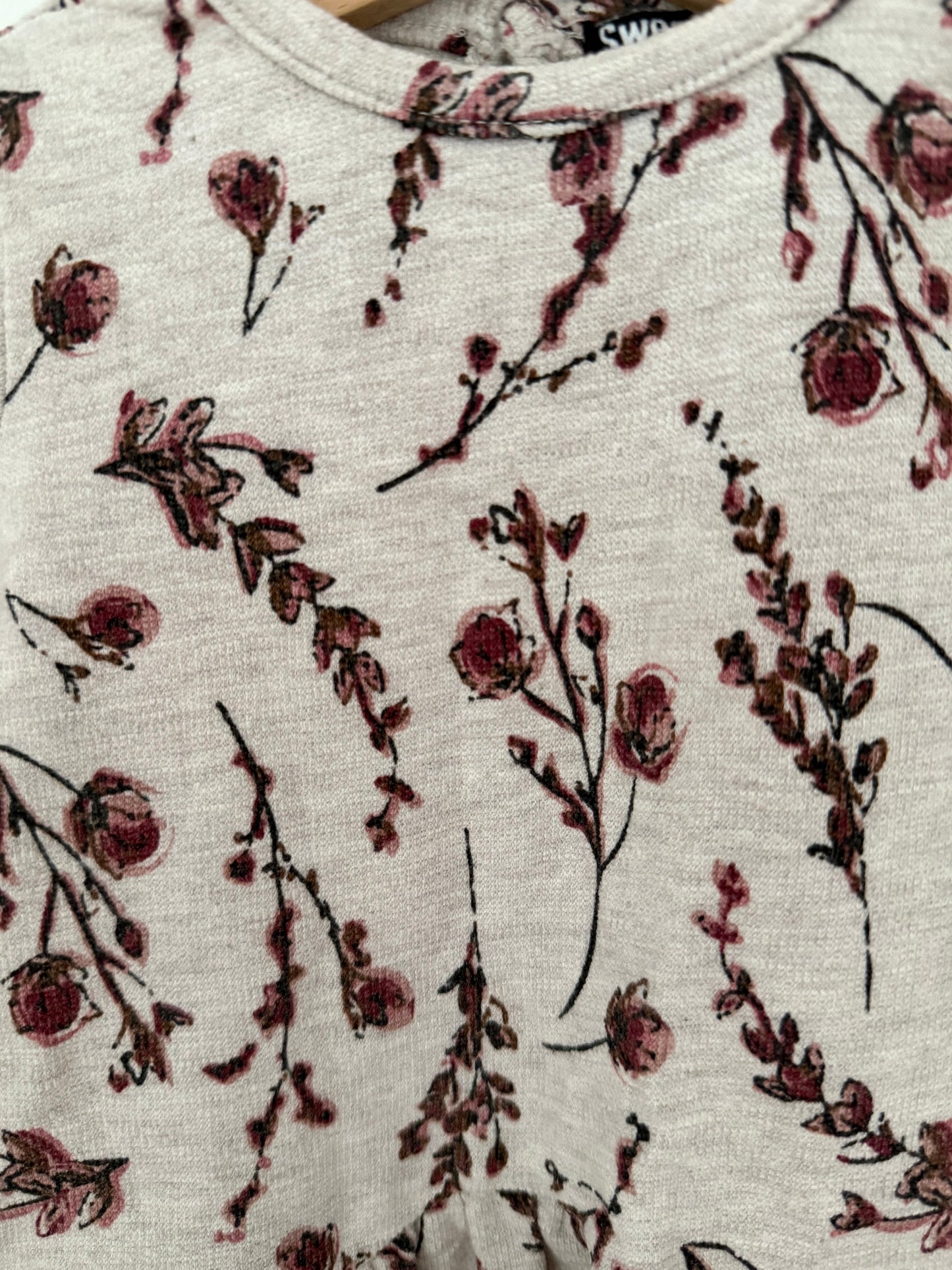 PRENATAL Kleid Blumen grau Burgund rot 74
