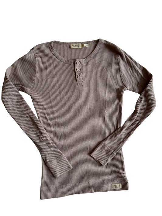 MARMAR COPENHAGEN Langarmshirt flieder beige braun Ripp 122/128