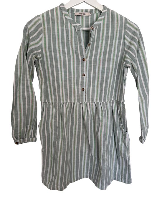 SISSY-BOY Kleid grün weiß gestreift 146/152