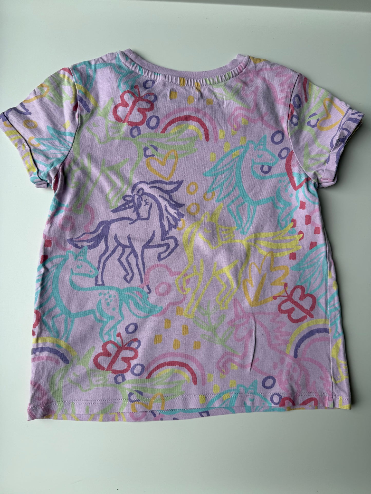 NEXT T-Shirt Einhörner lila bunt 116