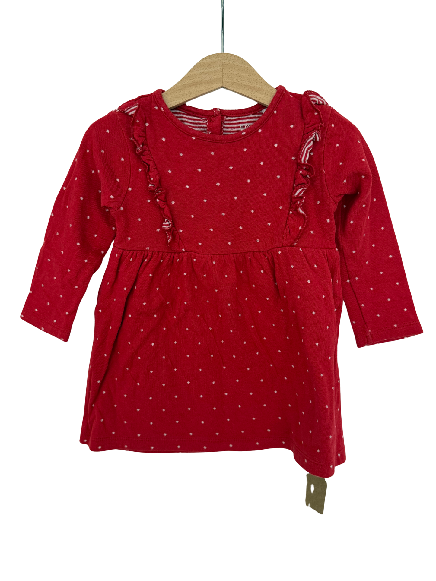 STACCATO Kleid Strick rot weiß 80