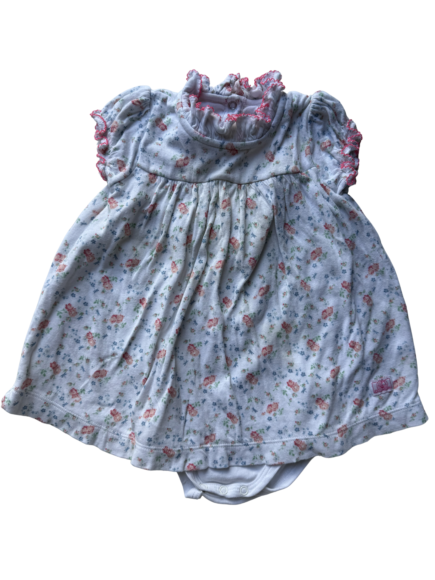 PETIT BATEAU Body-Kleid Streublumen rosa weiß 74