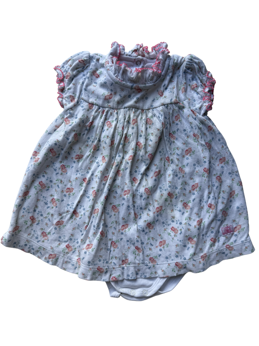 PETIT BATEAU Body-Kleid Streublumen rosa weiß 74