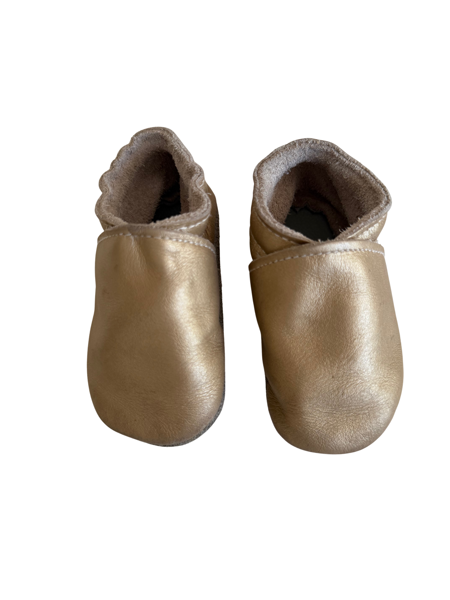 NONAME Krabbelschuhe Leder Gold 62/68