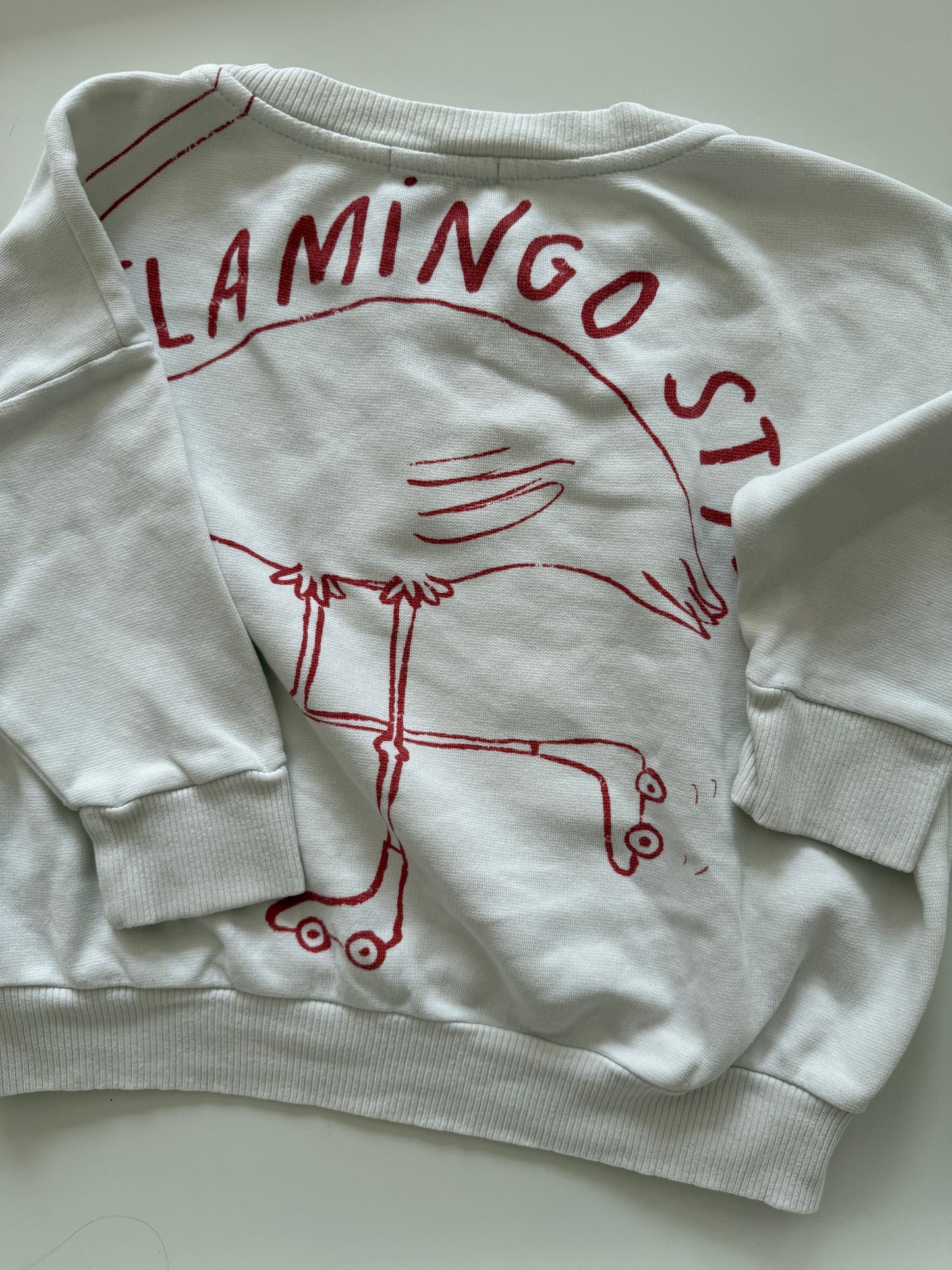 BOBO CHOSES Sweatshirt Flamingo weiß 92/98