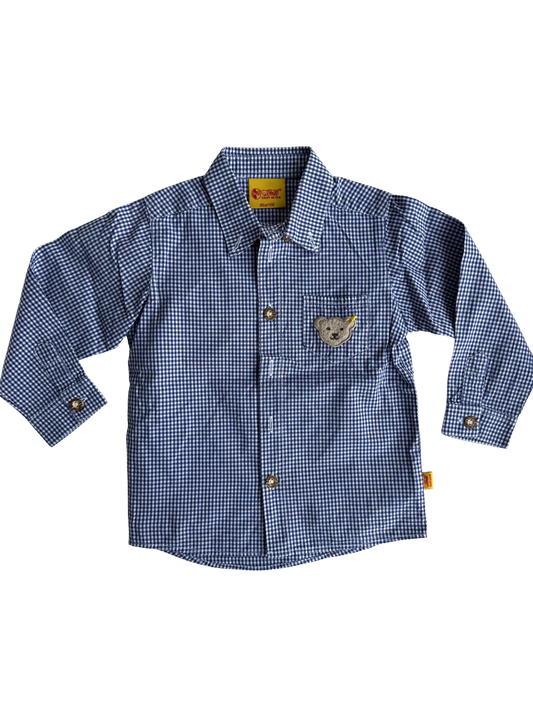 STEIFF Hemd Tracht blau weiß Bärchen 86