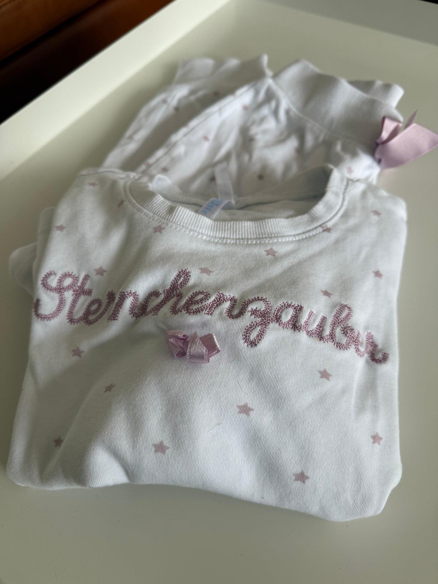 LOUIS & LOUISA Schlafanzug weiß  rosa Sternchenzauber 128/134