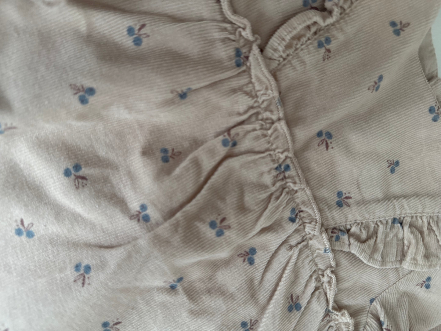 ZARA 
Kleid Feinkord beige Blümchen 68