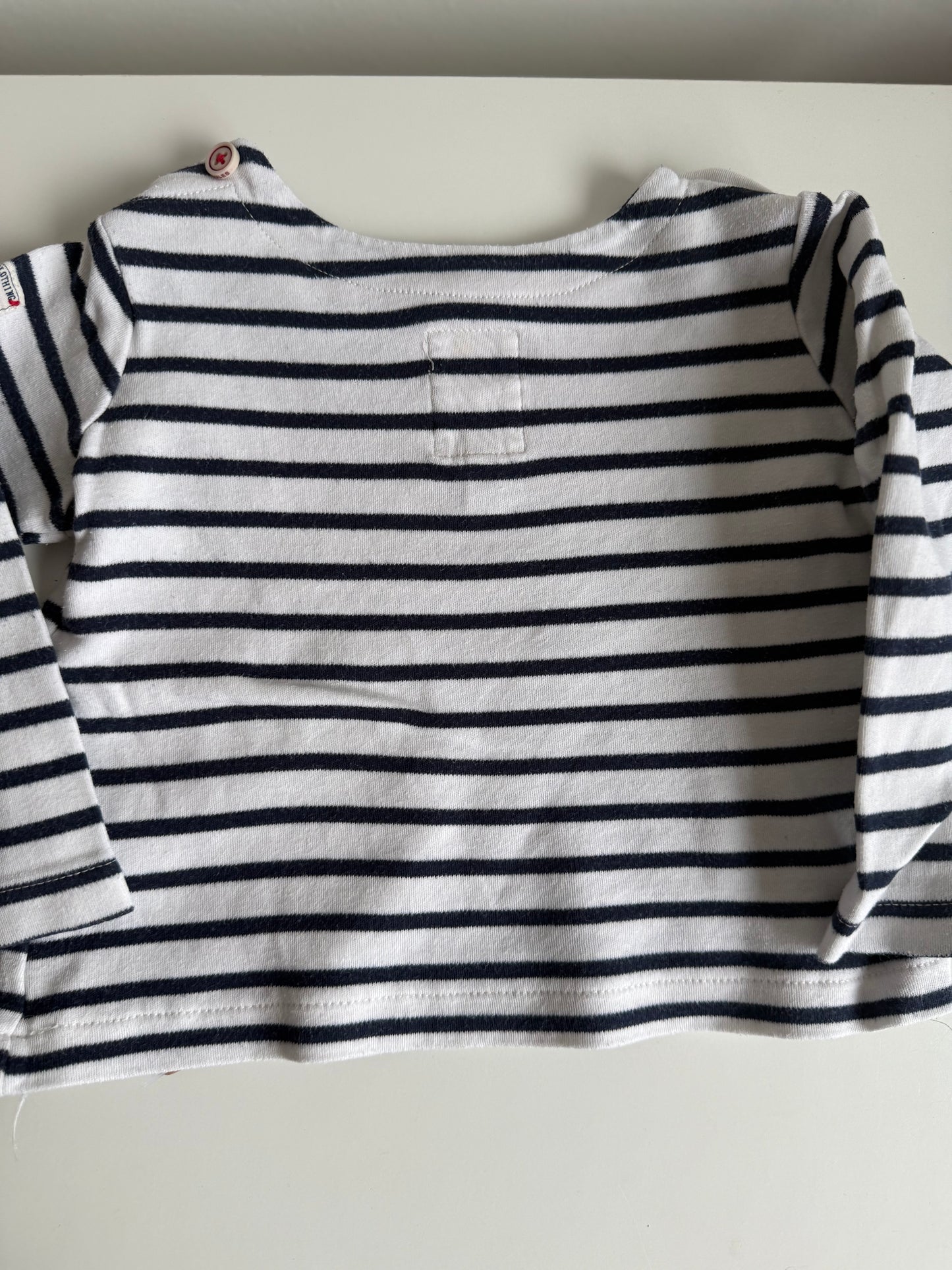 JOULES Langarmshirt blau weiß gestreift 74