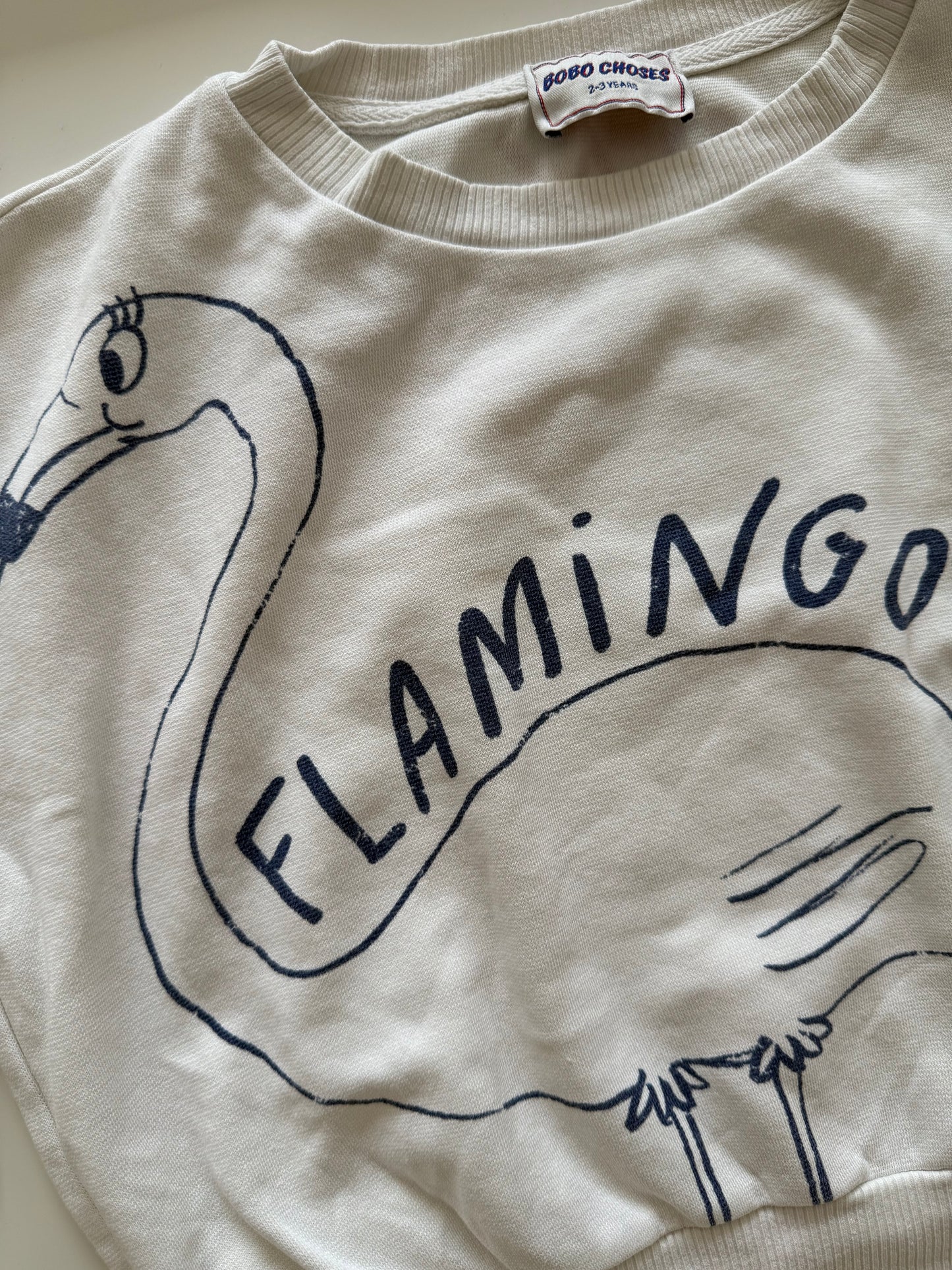 BOBO CHOSES Sweatshirt Flamingo weiß 92/98