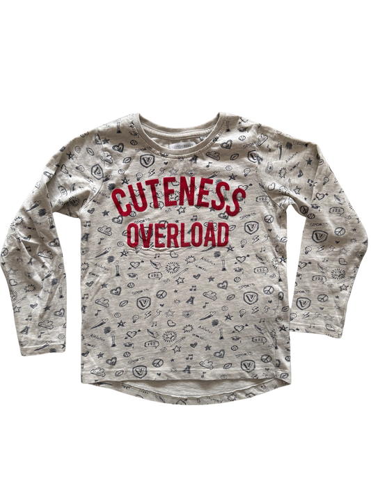 LEMON BERET Langarmshirt print Cuteness overload grau 116/122