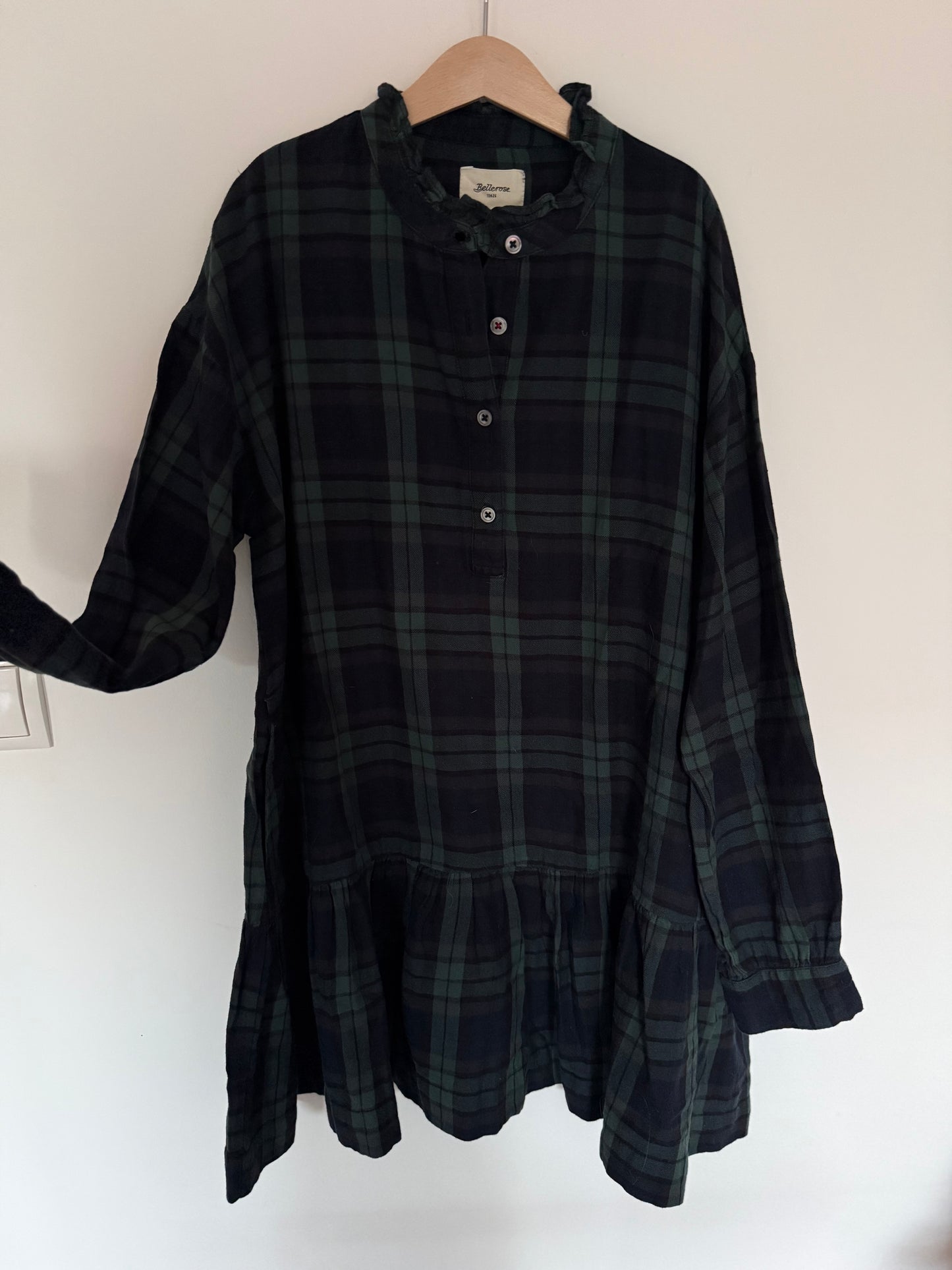 BELLEROSE Kleid Karo Flanell grün 152