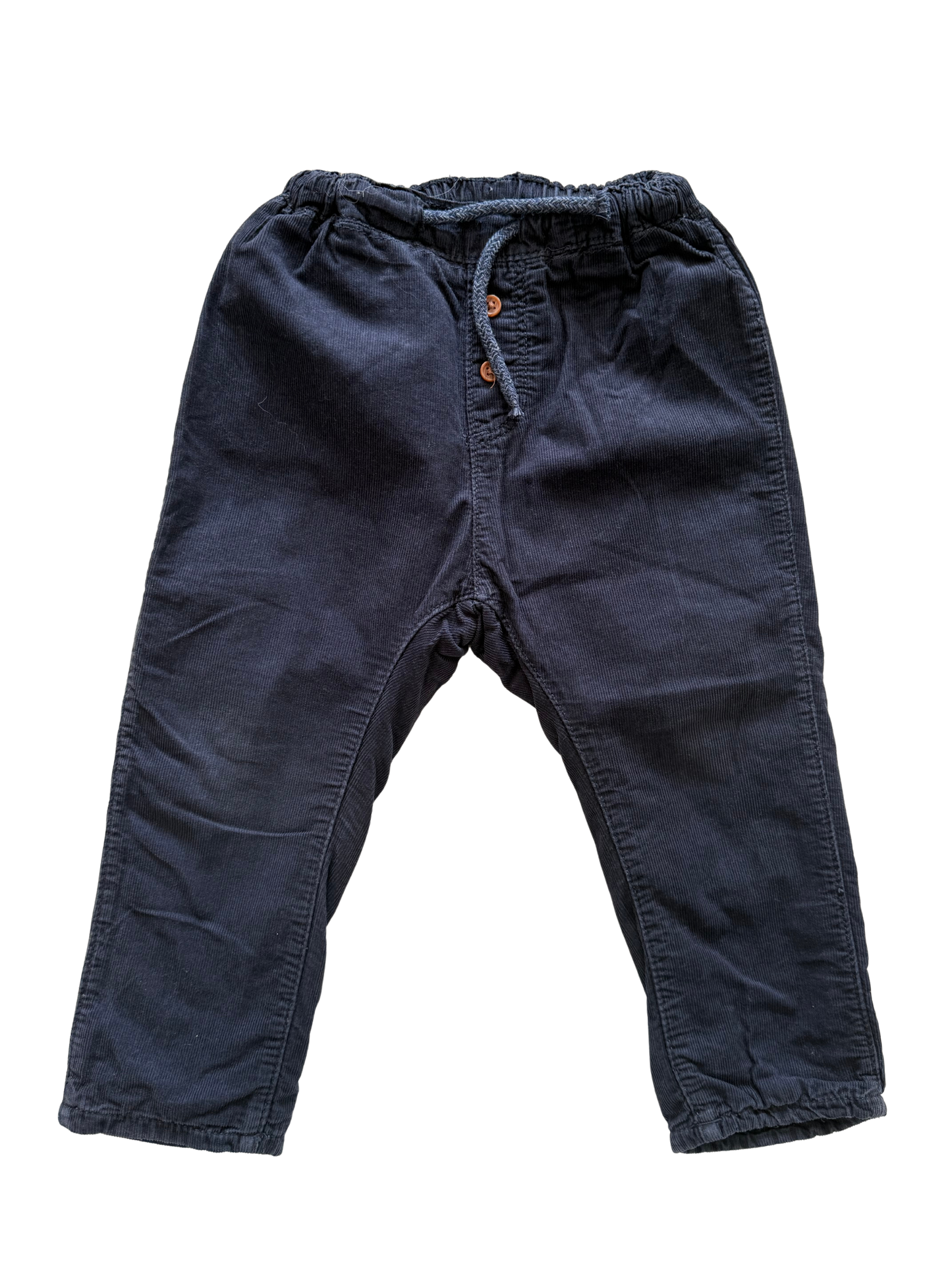 H&M Kordhose dunkelblau grau gefüttert 86