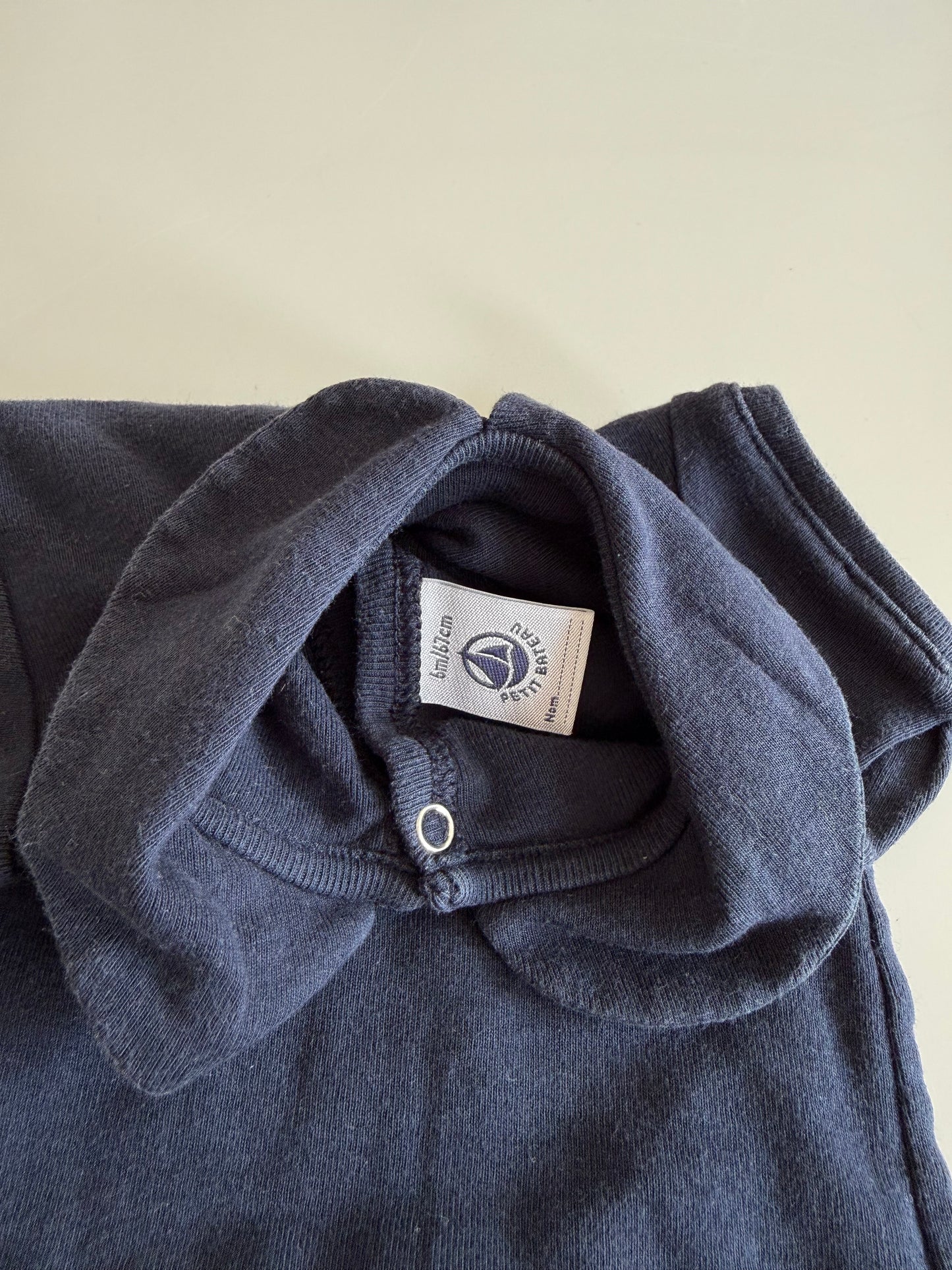 PETIT BATEAU Body kurzarm Kragen dunkelblau 62/68