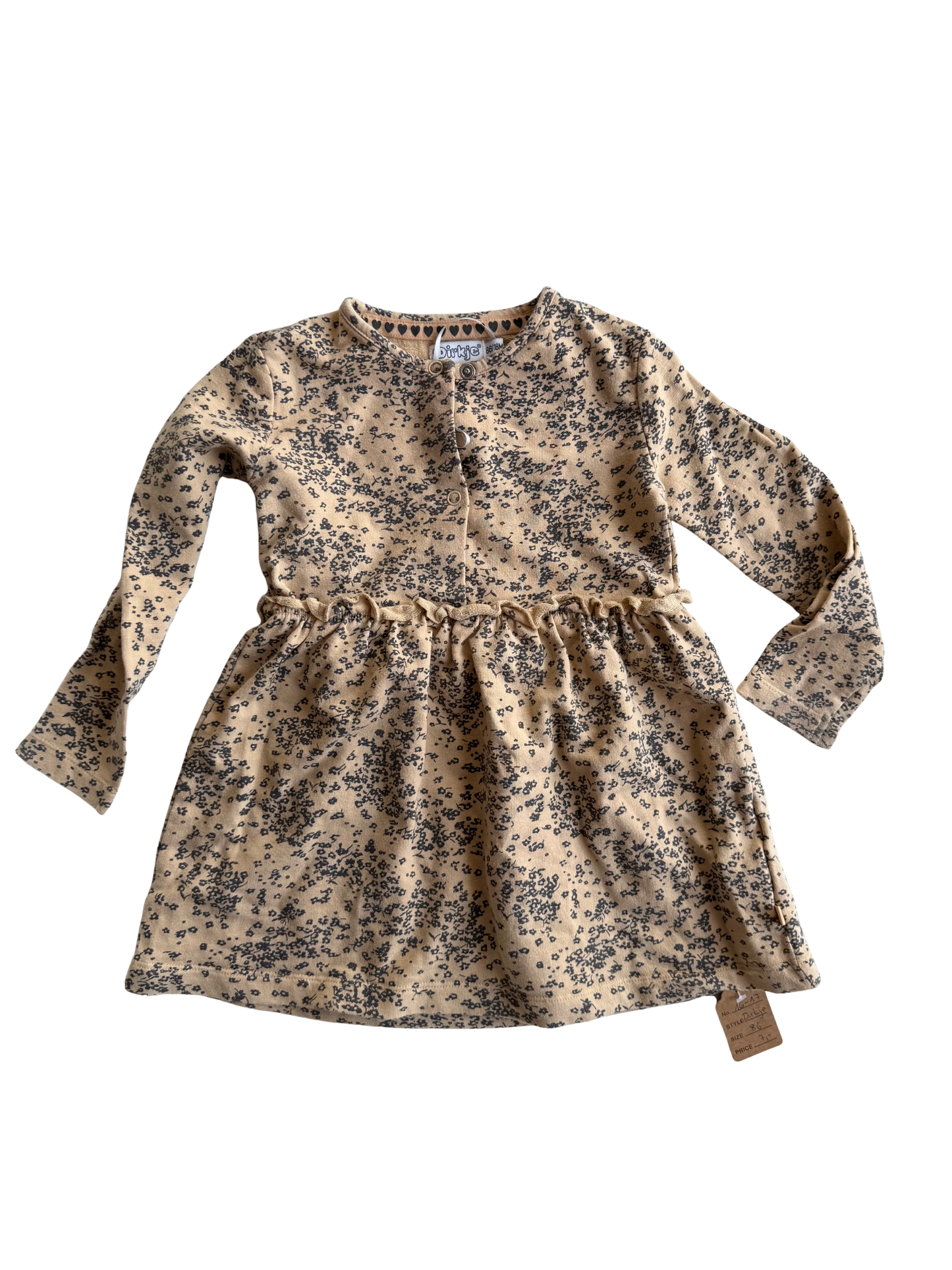 DIRKJE Kleid beige blau Blumen 86