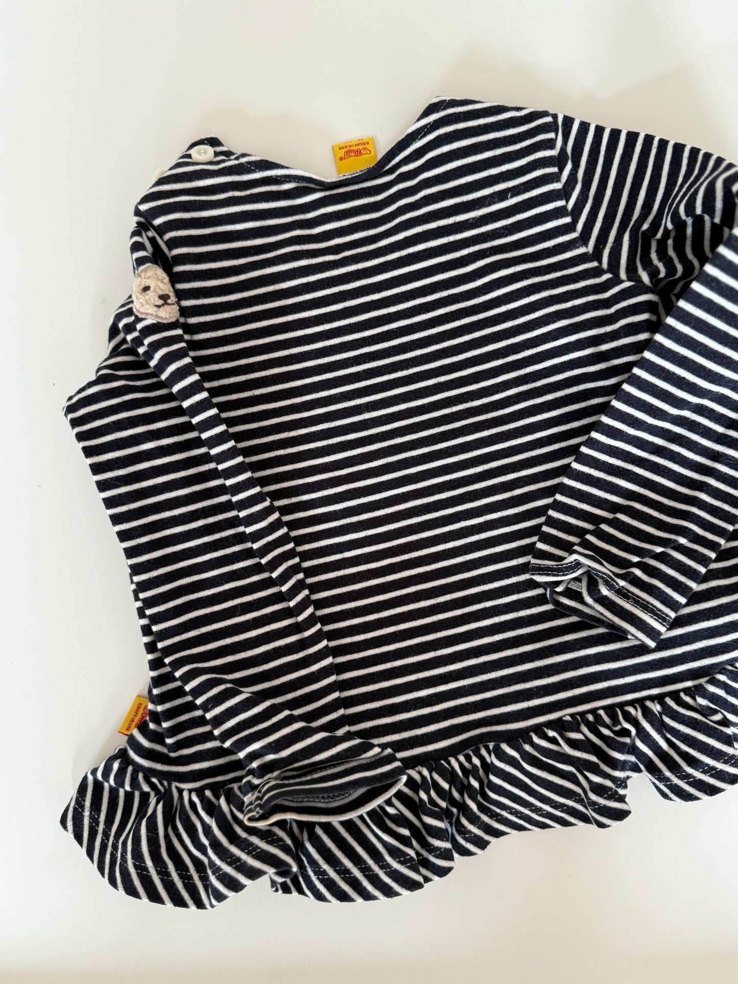 STEIFF Langarmshirt Blau weiß gestreift 80