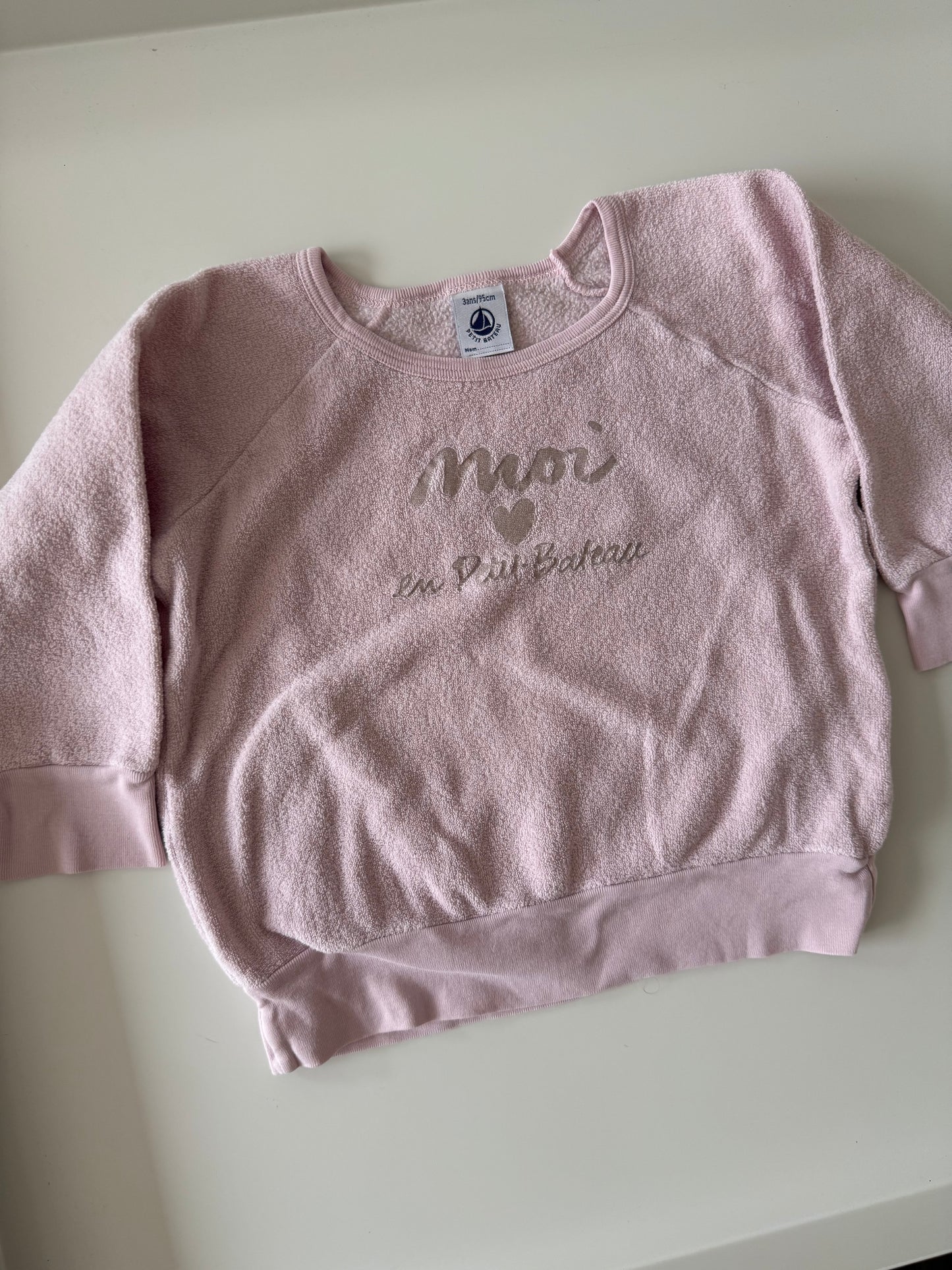 PETIT BATEAU Sweatshirt Frottee rosa 92/98