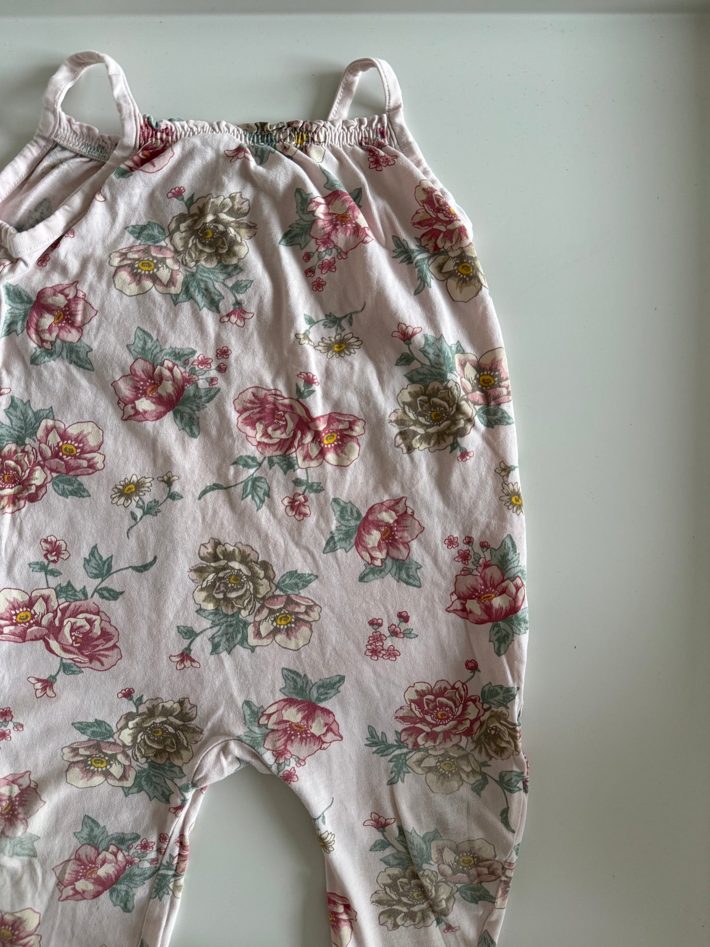 H&M Strampler Jumpsuit Blumen 80