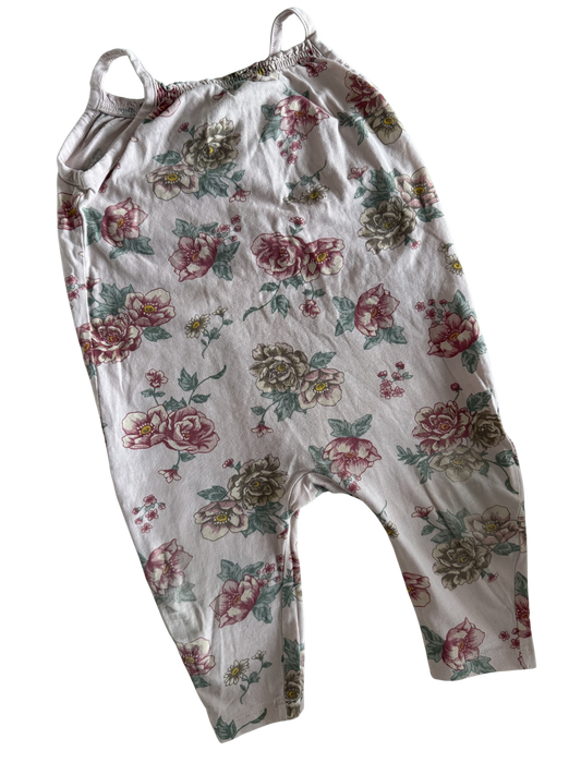 H&M Strampler Jumpsuit Blumen 80