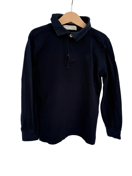 ZARA Polohemd Langarmshirt dunkelblau 128