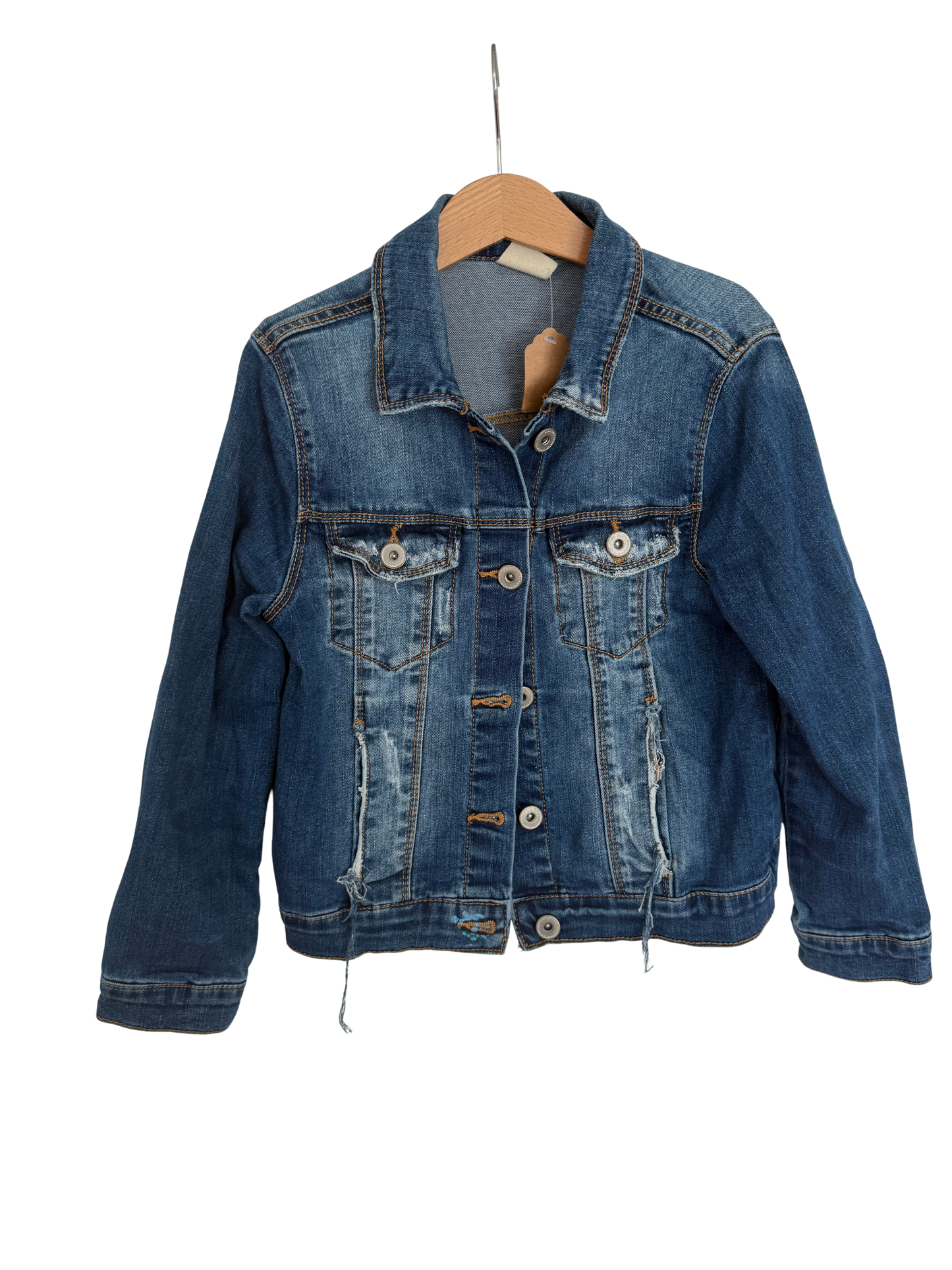 ZARA Jeansjacke usedlook blau  128
