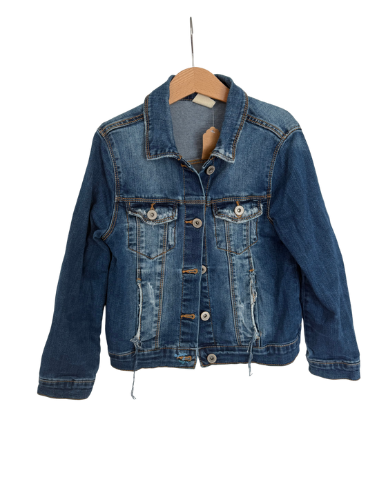 ZARA Jeansjacke usedlook blau  128