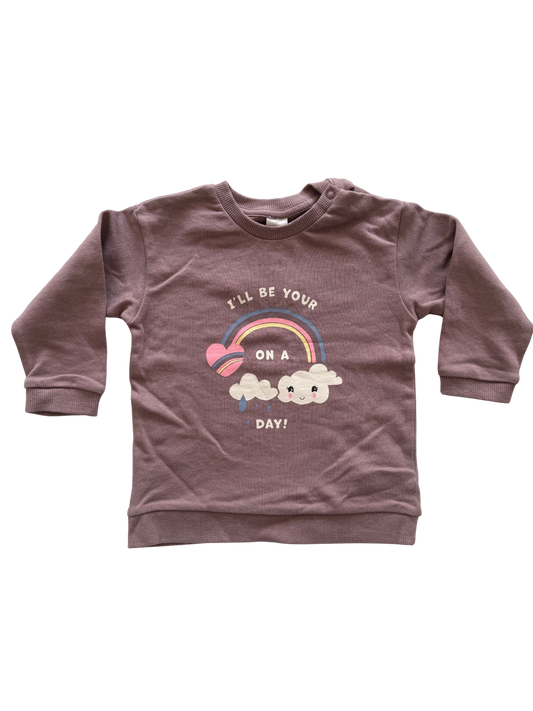 H&M Sweatshirt Regenbogen altrosa 86