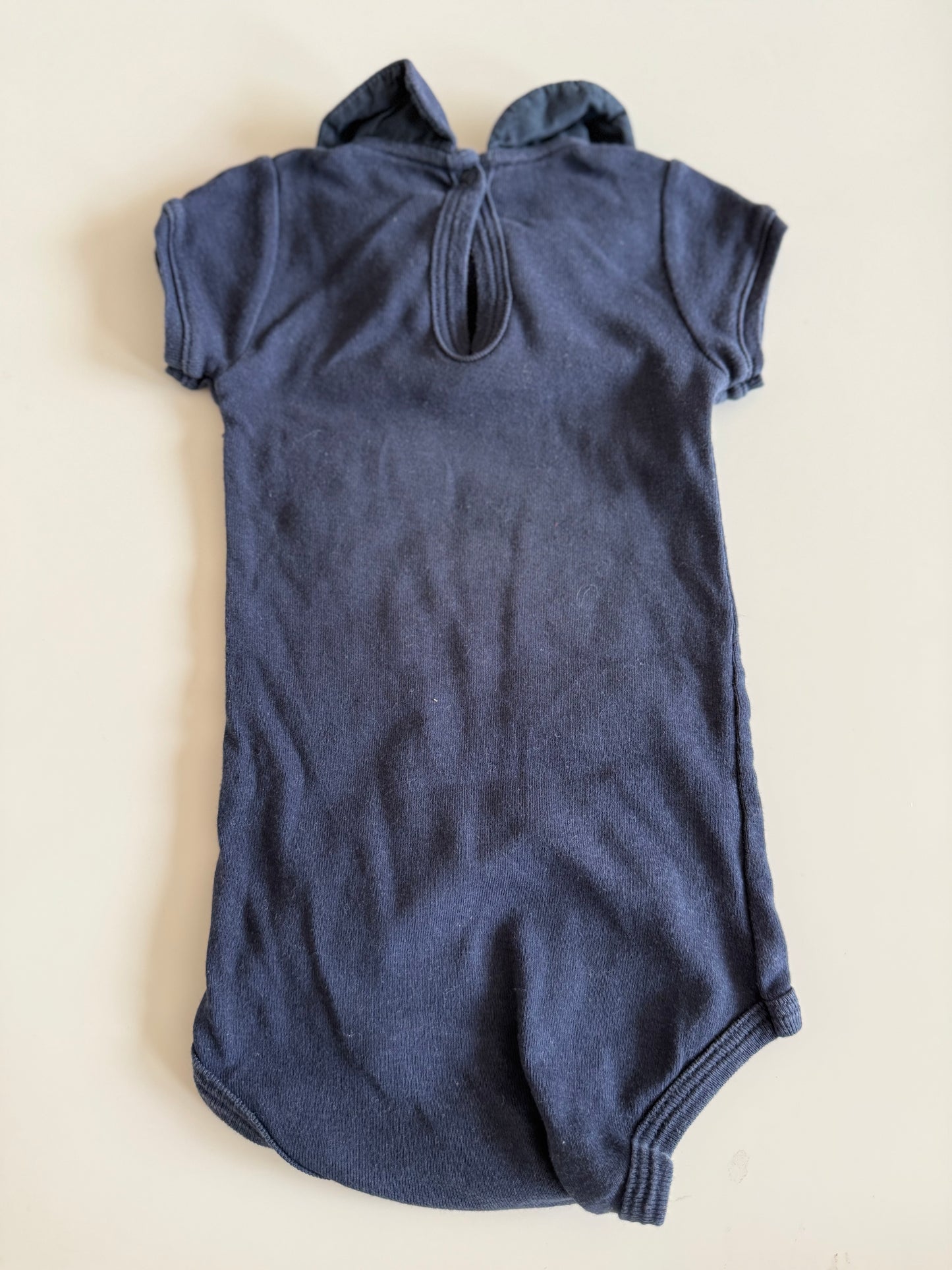 PETIT BATEAU Body kurzarm Kragen dunkelblau 62/68