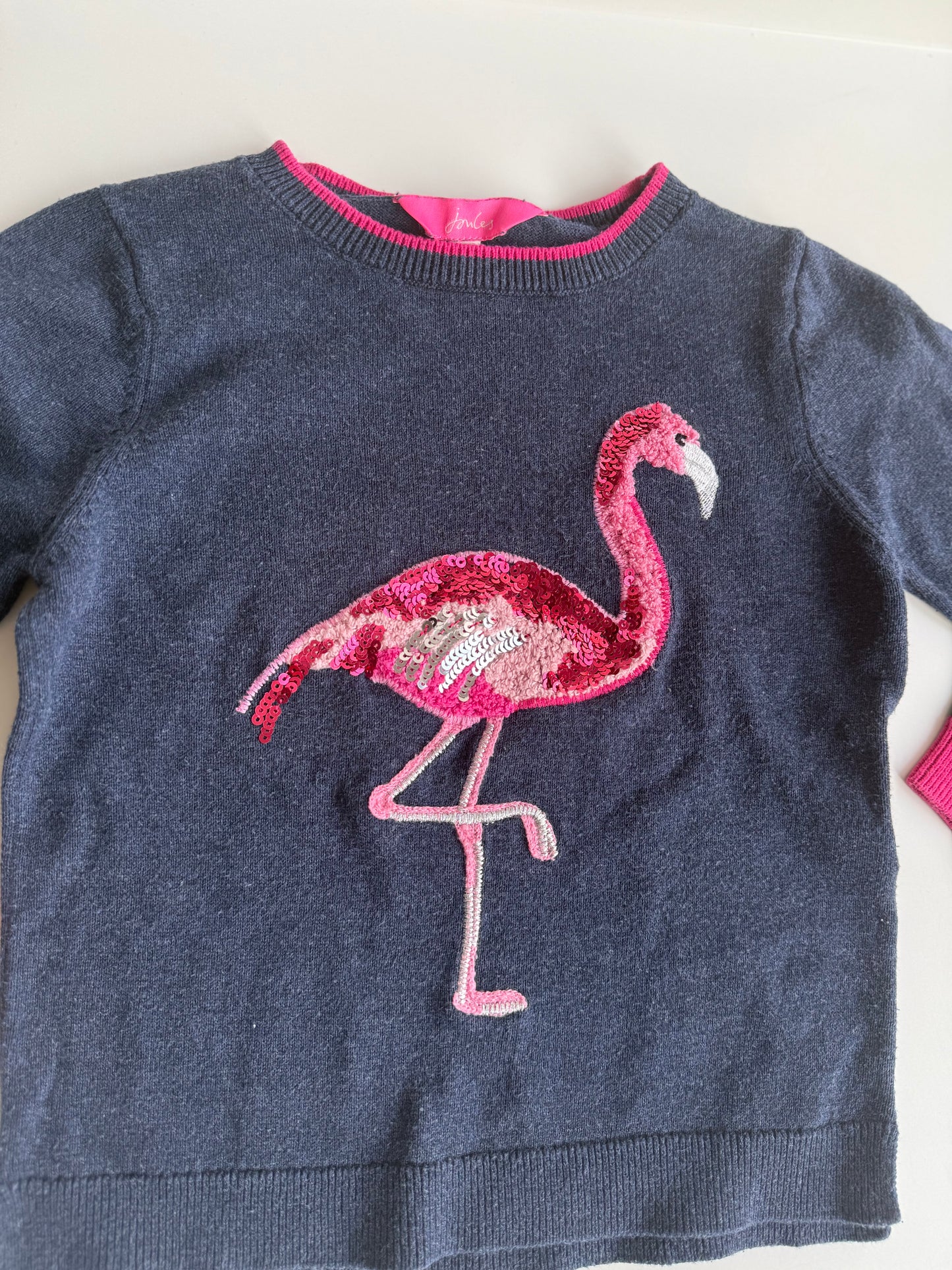 JOULES Pullover Flamingo dunkelblau 98