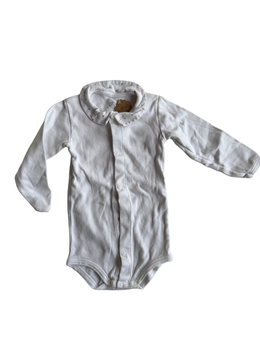 PETIT BATEAU Body langarm Kragen weiß 74