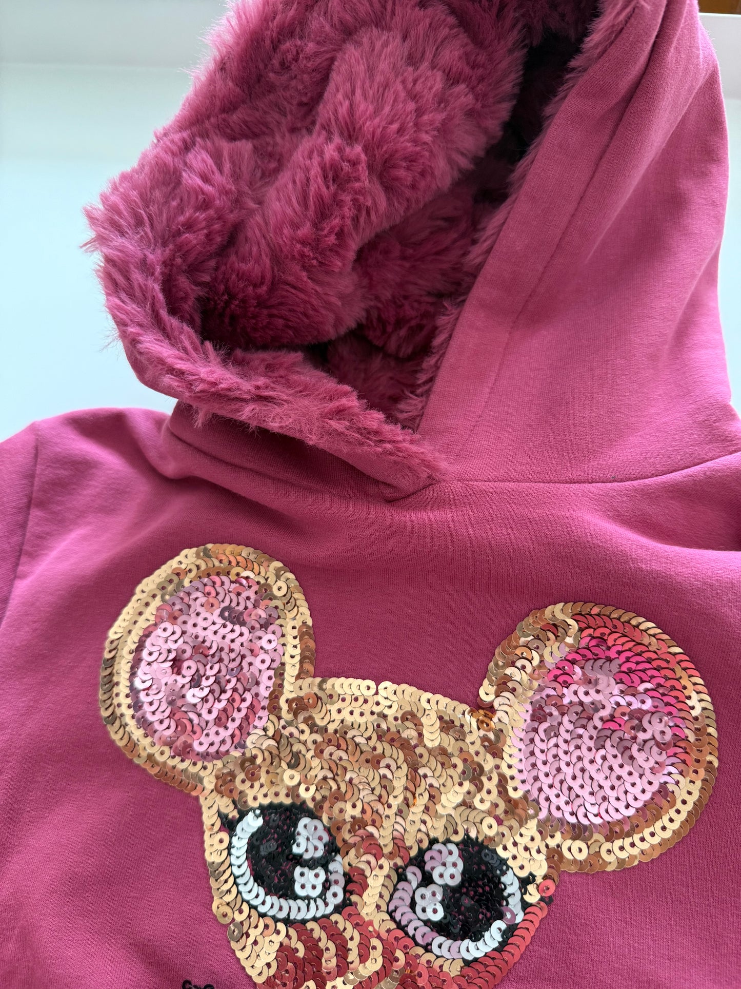 SOMEONE Sweatshirt Kapuze Glitzermaus 98